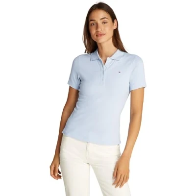 Image of Tommy Hilfiger Women&#039;s S/S Polo, Breezy Blue, 3XL Große Größen