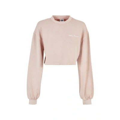 Image of Urban Classics Cropped Small Sweatshirt, Women&#039;s, Size: XXL, Pink