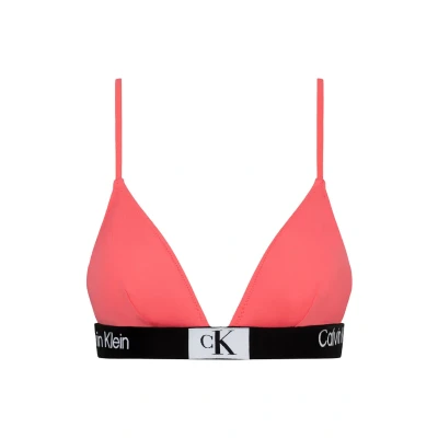 Image of Calvin Klein Swimwear Fixed Bikini top, Women&#039;s, Size: XXL, Calypso coral