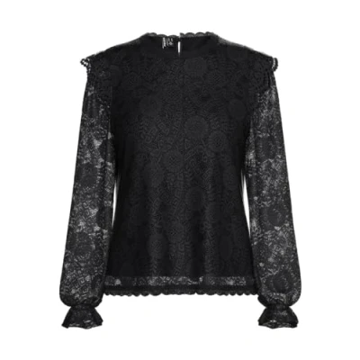 Image of Bestseller A/S Women&#039;s Pcolline Ls Lace Top Noos Bc Blouse, Black, S