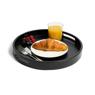 Image of Jay Hill Tray Acacia Black ø 35 cm