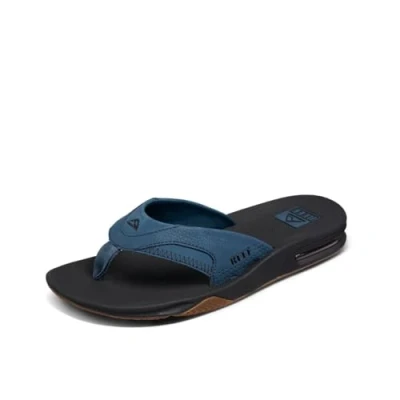 Image of Reef Fanning Tbar sandals, Men&#039;s, Size: 8, Orion/black Pu