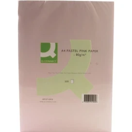 Image of Q Connect Pink A4 Copier Paper 80gsm Ream (Pack of 500) KF01095