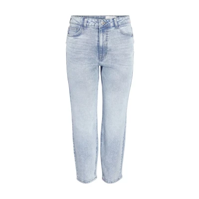 Image of Noisy May Women&#039;s Cropped High Rise Denim Bleached Trousers NMMONI, Light blue, 29W / 30L