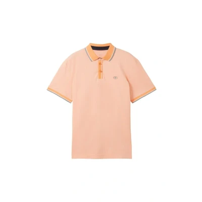 Image of TOM Tailor Polo shirt, Men&#039;s, Size: XL, White orange twotone