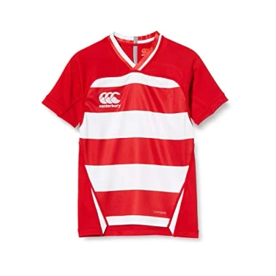 Image of Canterbury Boy&#039;s Vapodri Evader Hooped Rugby Jersey