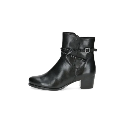Image of Caprice Cowboy/biker ankle boot, Women&#039;s, Size: 4.5, Black Leather