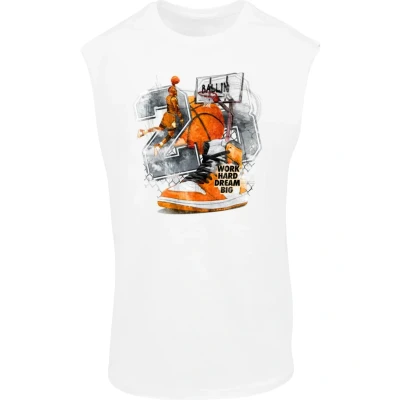 Image of Mister Tee Vintage Ballin Sleeveless Tee, White, S