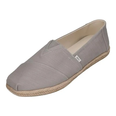 Image of TOMS Alpargata Espadrilles, Men&#039;s, Size: 10.5, Grey Cotton