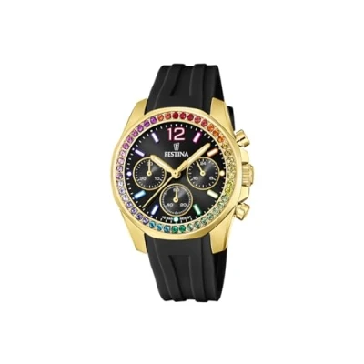 Image of Festina Chronograph watch, Women&#039;s, Size: One Size, Noir