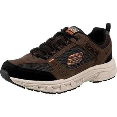 Image of Skechers OAK Canyon Trainers, Men&#039;s, Size: 8.5, Chocolate/black Leather and textile