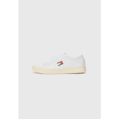 Image of Tommy Jeans Lightweight Court Trainers, Women&#039;s, Size: 3.5, White shoes