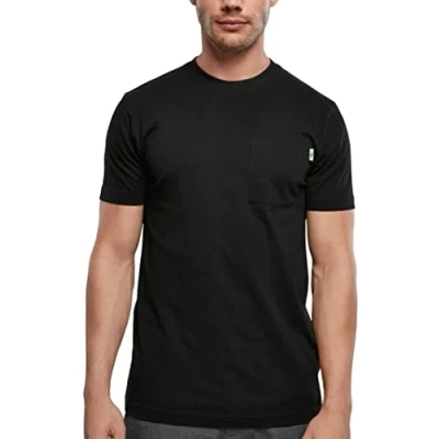 Image of Urban Classics Organic Cotton Basic Pocket TEE Tshirt, Men&#039;s, Size: Medium, Schwarz