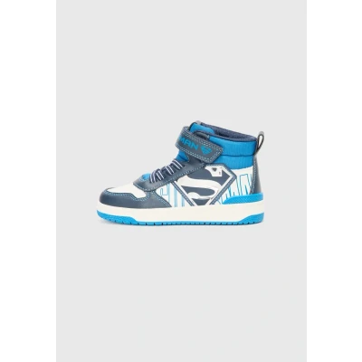 Image of Geox Superman Washiba Hightop trainers for kids, Size: 11.5K, Navy/white shoes