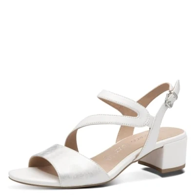 Image of Marco Tozzi WITH MID SIZE HEEL Sandals, Women&#039;s, Size: 4, White comb shoes