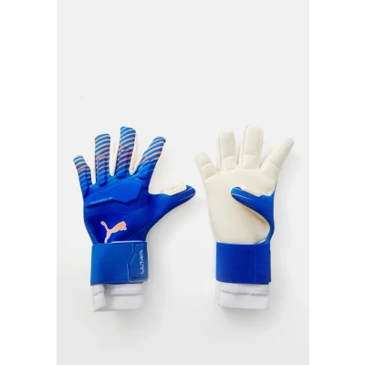 Image of Puma Ultra Ultimate Hybrid Unisex Goalkeeping gloves, Size: 7, blue/glowing red