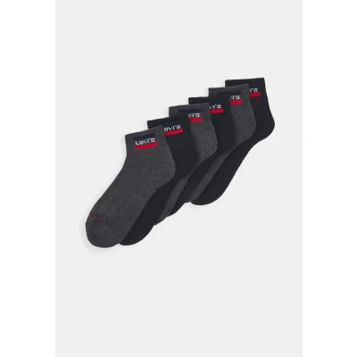 Image of Levi&#039;s Levis Mid CUT ECOM 6 PACK Socks, Men&#039;s, Size: 9 11.5, grey/black
