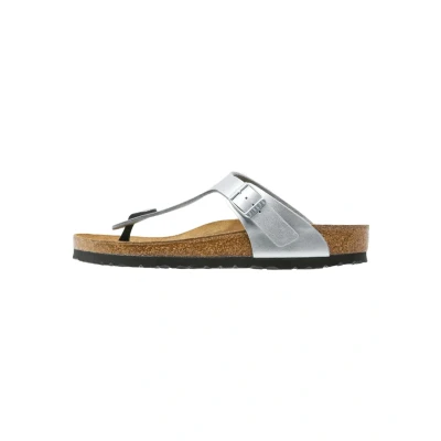Image of Birkenstock Classic Gizeh Women&#039;s Mules, silver, 39 EU
