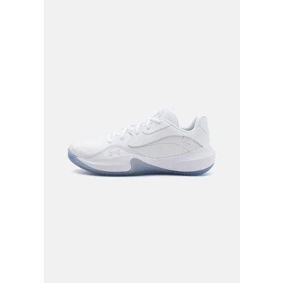 Image of Under Armour Lockdown 7 LOW Basketball shoes, Men&#039;s, Size: 12.5, White/metallic silver Imitation leather/ textile