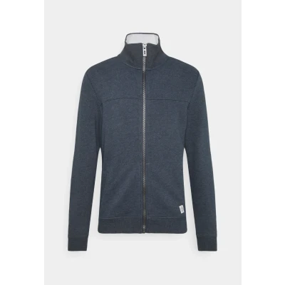 Image of TOM TAILOR Herren Sweatjacke mit Stehkragen 1021269, 19024 Sky Captain Blue White Melange, S