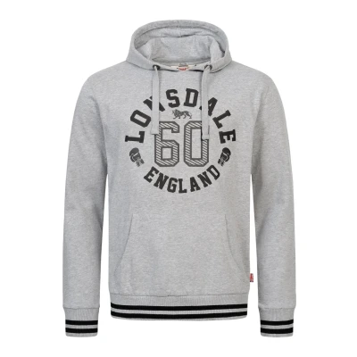 Image of Lonsdale Mamhead Hoodie, Men&#039;s, Size: XL, Marl grey/black