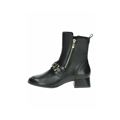 Image of CAPRICE Damen Stiefeletten mit Absatz aus Leder Blockabsatz, Schwarz (Black Nappa), 39 EU