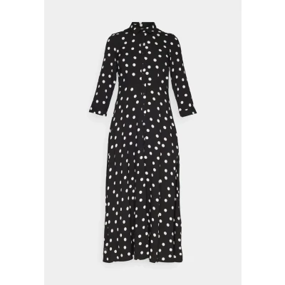 Image of YAS Yassavanna LONG Shirt Dress Maxi dress, Women&#039;s, Size: 6, Black/white