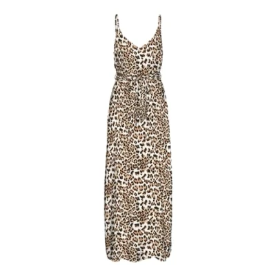 Image of Vero Moda Vmeasy SLIT Maxi Vneck Dress dress, Women&#039;s, Size: XS, Tan