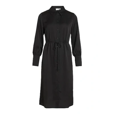 Image of Vila Women&#039;s Viellette L/S Shirt Dress Noos Blouse, Black, 38