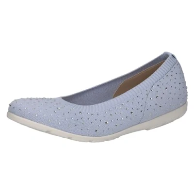 Image of CAPRICE Women&#039;s 9 22107 42 Ballet Flat, Lt Blue Knit, 5 UK