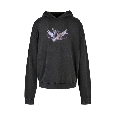 Image of Mister Tee Men&#039;s Vive La Liberte Oversize Hoody Hooded Sweatshirt, Acid Black, M Plus