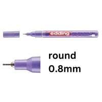 Image of edding 780 gloss paint marker violet metallic 1 extra fine round nib 0.8 mm pen for glass, pebbles, wood, plastic, paper waterproof, high coverage