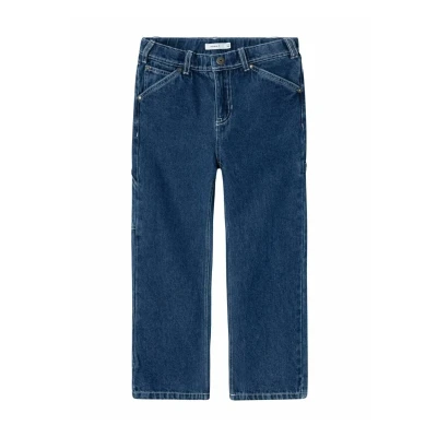Image of Name it Straight FIT leg jeans Dark blue denim for kids, Size: 8y,