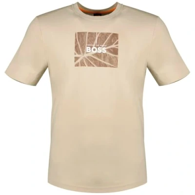 Image of BOSS Print Tshirt, Men&#039;s, Size: XL, Light beige