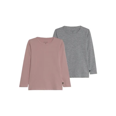 Image of Minymo 2 PACK Long sleeved top for kids, Size: 4y, Blusher