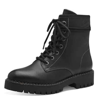 Image of s.Oliver Damen Schnürstiefel ohne Absatz Bequem Vegan, Schwarz (Black), 39 EU