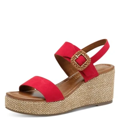 Image of Marco Tozzi Wedge sandals, Women&#039;s, Size: 410, Red shoes