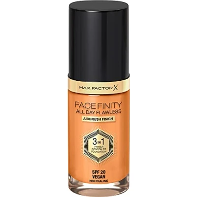 Image of Max Factor Facefinity All Day Flawless 3 in 1 Vegan Foundation 30ml (Various Shades) N88 PRALINE