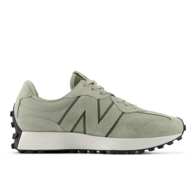 Image of New Balance U327 Unisex Trainers, Size: 11.5, Olivine Leather and textile