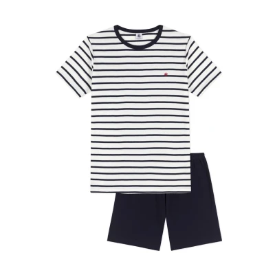 Image of Petit Bateau MARINIÈRE Pyjama set for kids, Size: 18y, Marshmallow smoking