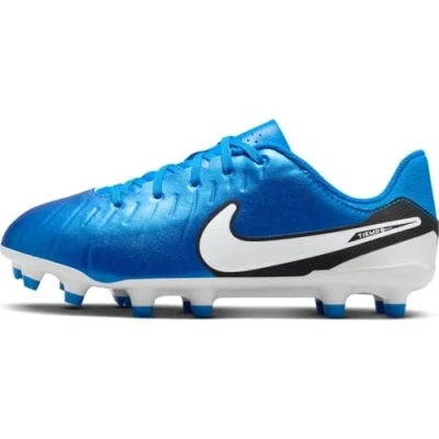 Image of Nike Performance JR Legend 10 Academy FG/MG Unisex Moulded stud football boots for kids, Size: 5.5, Soar/white Imitation leather/ textile