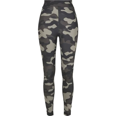 Image of Urban Classics Women&#039;s Leggings Ladies High Waist Camo Tech Hose Dress Pants, Dark Camo, 4XL Plus