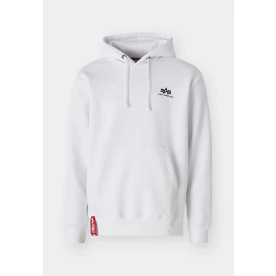 Image of Alpha Industries Small LOGO Hoodie, Men&#039;s, Size: Small, White