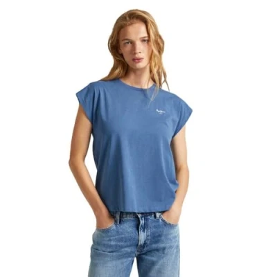 Image of Pepe Jeans LORY Basic Tshirt, Women&#039;s, Size: XS, Sea blue