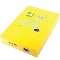Image of Q Connect Bright Yellow Coloured A4 Copier Paper 80gsm Ream (Pack of 500)