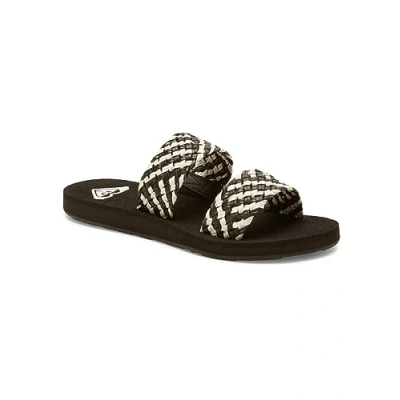Image of Roxy Porto Slide Mules, Women&#039;s, Size: 3, Black white Textile