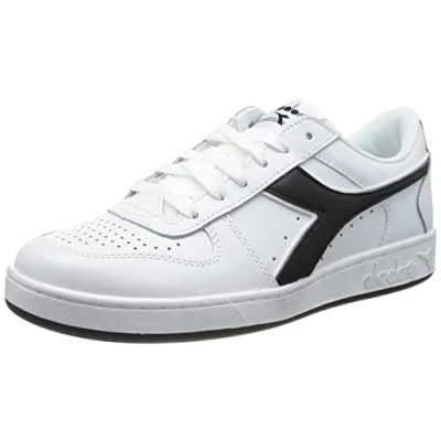 Image of Diadora Magic Basket Icona Unisex Trainers, Size: 8, White/black Leather