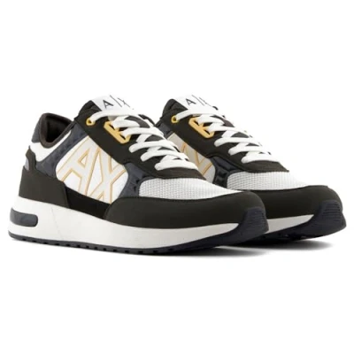 Image of Armani Exchange Trainers black/offwhite, Men&#039;s, Size: 8, Black/off white Textile/synthetics