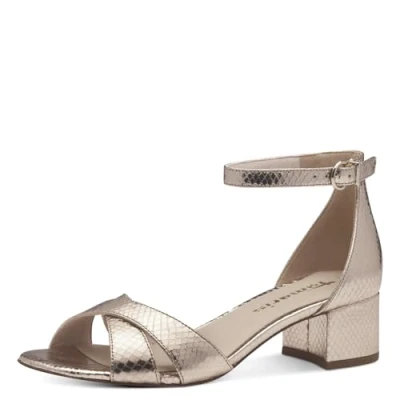 Image of Tamaris Women&#039;s Vegan Elegant Sandals, Lt Gold Struct, 3.5 UK