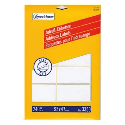 Image of Avery Zweckform Address Labels 95x47 mm 240 White